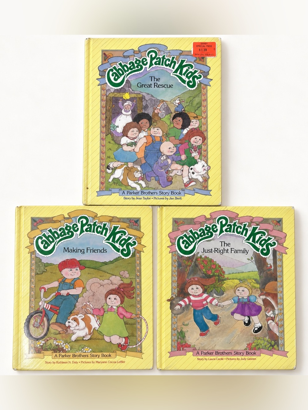 Vintage Cabbage Patch Kids Parker Brothers Book Lot of 3